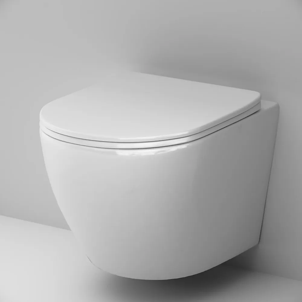 Wc Suspendu|Am.Pm Europe WC suspendu céramique sans bride cuvette WC suspendu sans bord AquaSpin abattant amov. frein chute softclose, blanc AM.PM Like
