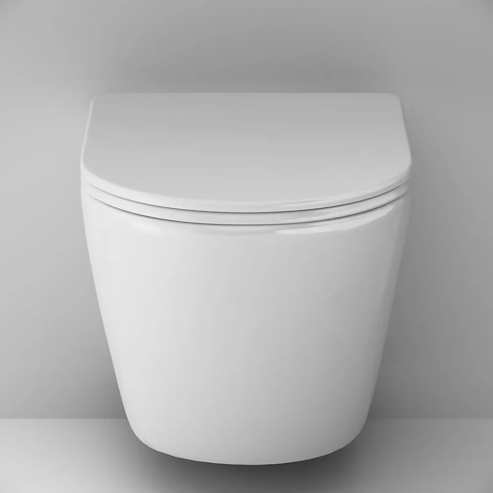 Wc Suspendu|Am.Pm Europe WC suspendu céramique sans bride cuvette WC suspendu sans bord AquaSpin abattant amov. frein chute softclose, blanc AM.PM Like