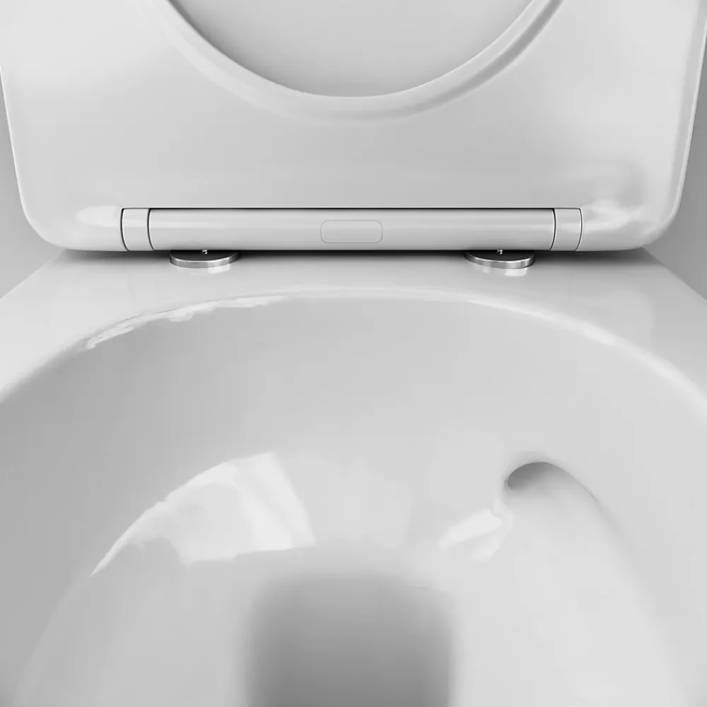 Wc Suspendu|Am.Pm Europe WC suspendu céramique sans bride cuvette WC suspendu sans bord AquaSpin abattant amov. frein chute softclose, blanc AM.PM Like