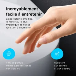 Am.Pm Europe WC suspendu céramique sans bride cuvette WC suspendu sans bord FlashClean abattant amov. frein chute softclose blanc AM.PM