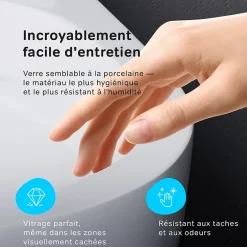 Wc Suspendu|Am.Pm Europe WC suspendu céramique sans bride cuvette WC suspendu sans bord FlashClean abattant amov. frein chute softclose blanc AM.PM Hit