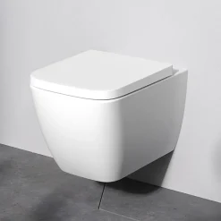 Wc Suspendu|Am.Pm Europe WC suspendu céramique sans bride cuvette WC suspendu sans bord FlashClean abattant amov. frein chute softclose, blanc AM.PM Gem