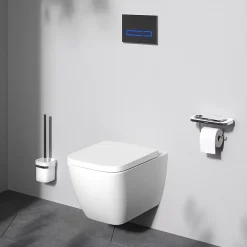Wc Suspendu|Am.Pm Europe WC suspendu céramique sans bride cuvette WC suspendu sans bord FlashClean abattant amov. frein chute softclose, blanc AM.PM Gem