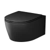 Am.Pm Europe WC suspendu céramique sans bride cuvette WC suspendu sans bord FlashClean abattant amov. frein chute softclose, Noir AM.PM X-Joy S