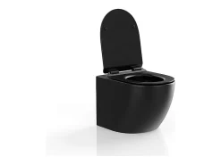 Wc Suspendu|Vente-unique WC suspendu noir mat en céramique sans bride - JAVOINE
