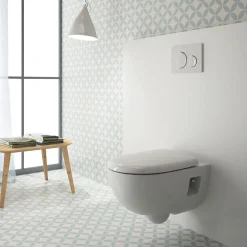 Geberit WC suspendu sans bride Renova, semi-caréné + abattant ralenti et déclipsable, Blanc