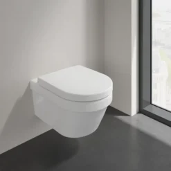 Wc Suspendu|Villeroy & Boch WC suspendu sans bride VILLEROY ET BOCH Architectura + abattant + bati support GROHE + plaque de commande blanche