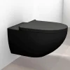 Bernstein WC suspendu sans rebord, abattant avec mécanisme de fermeture douce - Noir mat - 36,5x32x57,5 (LxHxP) - E-9030