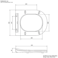 Wc Suspendu|Luxebath WC suspendu sans rebord long en céramique noir mat avec siège de WC Softclose