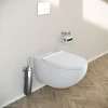 Wc Suspendu|Duravit WC suspendu, Toilettes suspendues sans rebord avec abattant fermeture en douceur - 37,2x32x57,5cm - Blanc mat - DuraVento