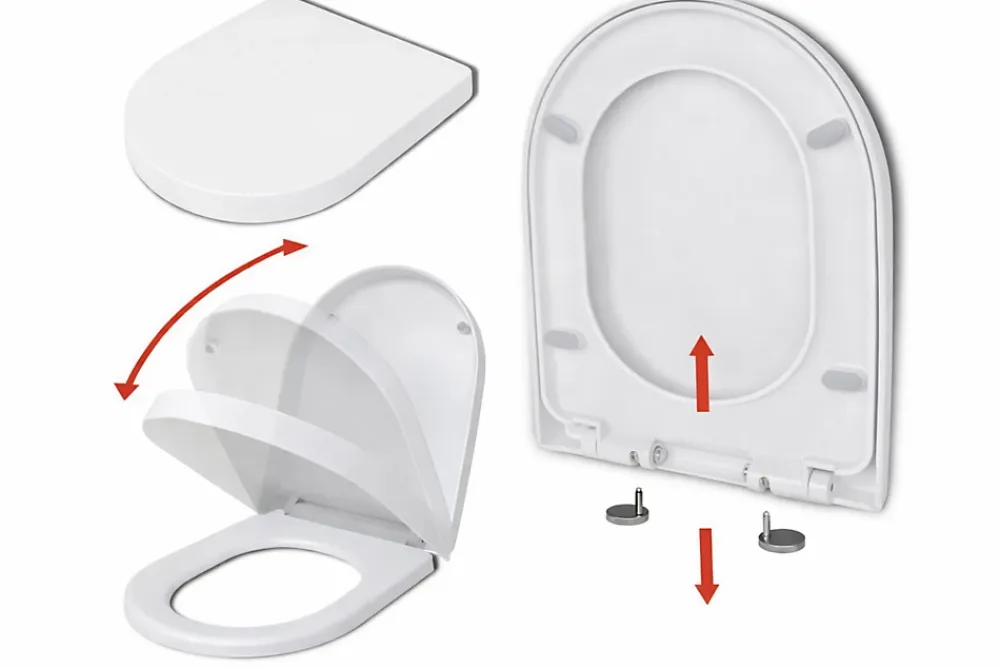 Badland WC Toilettes : cuvette blanche avec siège de toilette Slim Soft-Close