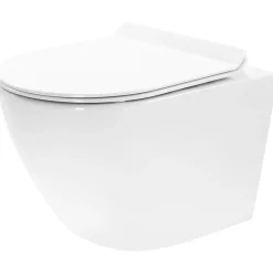 Badland WC Toilettes : cuvette blanche avec siège de toilette Slim Soft-Close