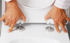 Badland WC Toilettes : cuvette blanche avec siège de toilette Slim Soft-Close