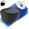 Badland WC Toilettes : cuvette noire avec siège de toilette Slim Soft-Close