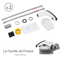 Robinet Lavabo Et Vasque|Homelody 2x Robinets Salle de Bain Mitigeur de Lavabo en Laiton de Qualité Blanc Chromé Robinetterie pour Lavabo Hauteur sous Bec 125mm