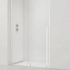 Porte De Douche|Swiss Aqua Technologies X-MOTION Porte de douche 110x200cm Coulissante, anticalcaire avec profilé blanc (SATBWIXM110NIKAB)