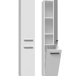 Topeshop YANA - Meuble salle de bain avec panier à linge - 31x30x174 cm - Colonne rangement SDB