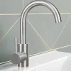 Robinet Lavabo Et Vasque|zmh Robinetterie de lavabo en acier inoxydable Mitigeur de lavabo rotatif à haute pression