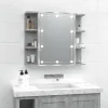 zmh Armoire à miroir avec LED Sonoma gris 70x16,5x60 cm