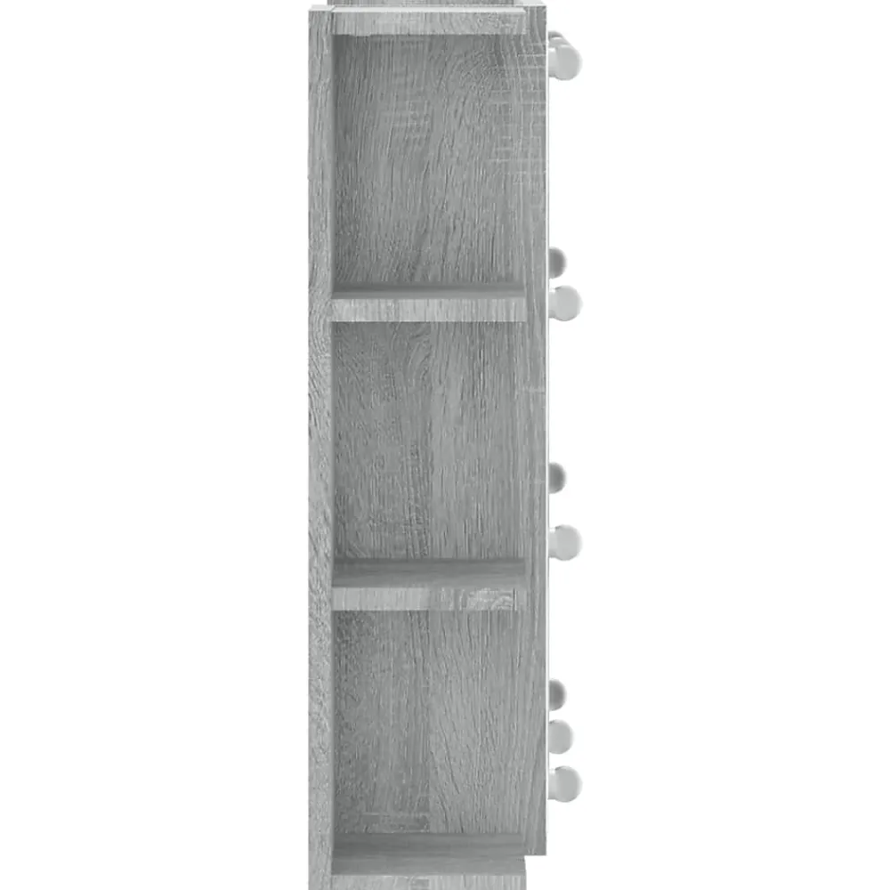 zmh Armoire à miroir avec LED Sonoma gris 70x16,5x60 cm