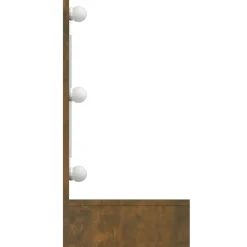 Meuble Wc|zmh Armoire à miroir avec LED Chêne fumé 90x31,5x62 cm