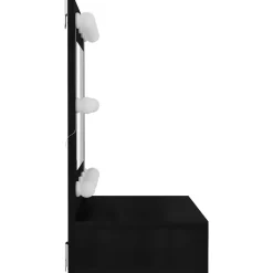 Meuble Wc|zmh Armoire à miroir avec LED noir 60x31,5x62 cm