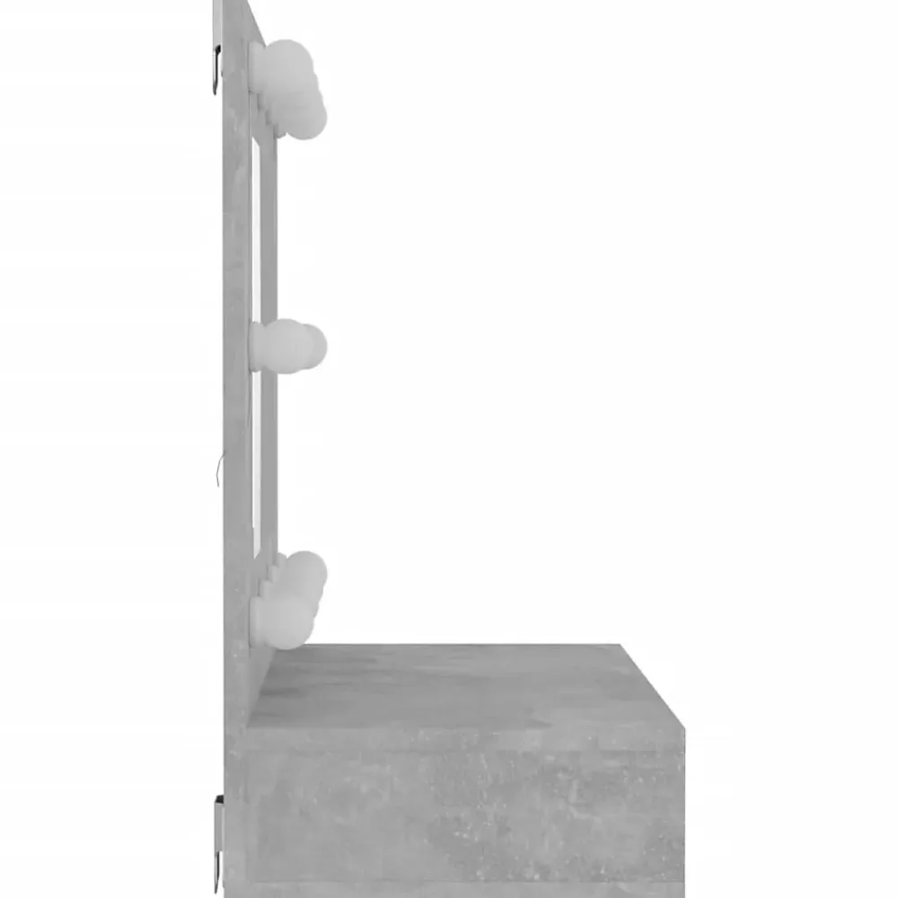 zmh Armoire à miroir avec LED Gris béton 60x31,5x62 cm