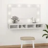 zmh Armoire à miroir avec LED blanc 90x31,5x62 cm