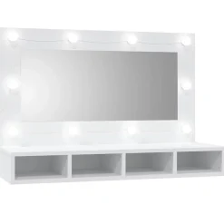 zmh Armoire à miroir avec LED blanc 90x31,5x62 cm