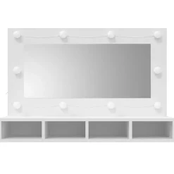 zmh Armoire à miroir avec LED blanc 90x31,5x62 cm