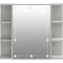 zmh Armoire à miroir avec LED Gris béton 70x16,5x60 cm