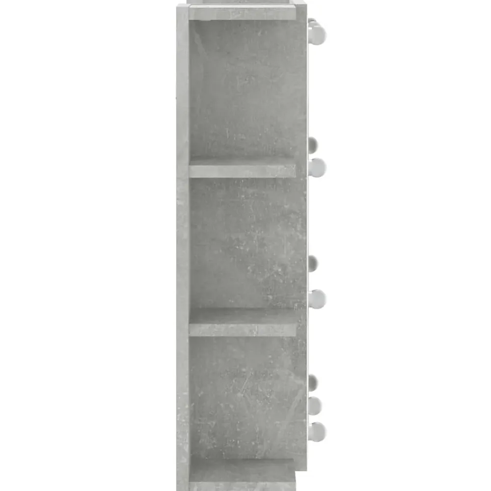 zmh Armoire à miroir avec LED Gris béton 70x16,5x60 cm