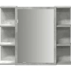 zmh Armoire à miroir de bain Gris béton 80x20,5x64 cm Aggloméré