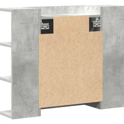 zmh Armoire à miroir de bain Gris béton 80x20,5x64 cm Aggloméré