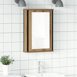 Meuble Wc|zmh Armoire à miroir de salle de bain chêne artisanal 42x12x60 cm