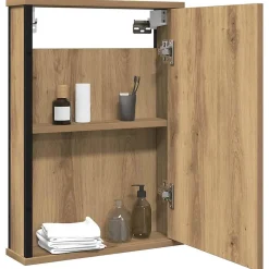 Meuble Wc|zmh Armoire à miroir de salle de bain chêne artisanal 42x12x60 cm