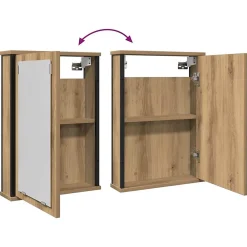 Meuble Wc|zmh Armoire à miroir de salle de bain chêne artisanal 42x12x60 cm