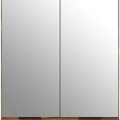 zmh Armoire à miroir de salle de bain Chêne fumé 64x20x67 cm