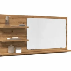 zmh Armoire à miroir de salle de bain chêne artisanal 90x11x45 cm