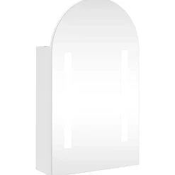 zmh Armoire de bain à miroir avec LED arquée blanc 42x13x70 cm