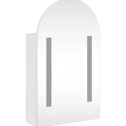 zmh Armoire de bain à miroir avec LED arquée blanc 42x13x70 cm