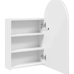 zmh Armoire de bain à miroir avec LED arquée blanc 42x13x70 cm