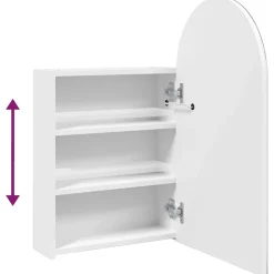 zmh Armoire de bain à miroir avec LED arquée blanc 42x13x70 cm