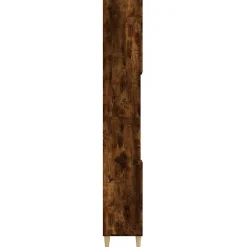 zmh Armoire de bain chêne fumé 30x30x190 cm bois d'ingénierie