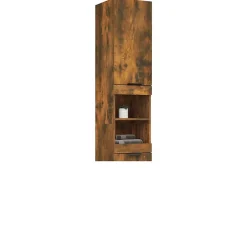 zmh Armoire de bain Chêne fumé 32x34x188,5 cm Bois d'ingénierie