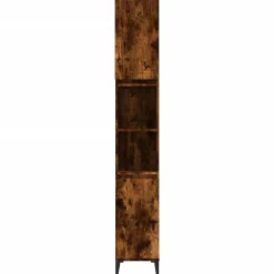 zmh Armoire de bain chêne fumé 30x30x190 cm bois d'ingénierie