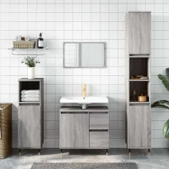 Meuble Wc|zmh Armoire de bain sonoma gris 65x33x60 cm bois d'ingénierie