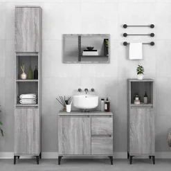 Meuble Wc|zmh Armoire de bain sonoma gris 65x33x60 cm bois d'ingénierie