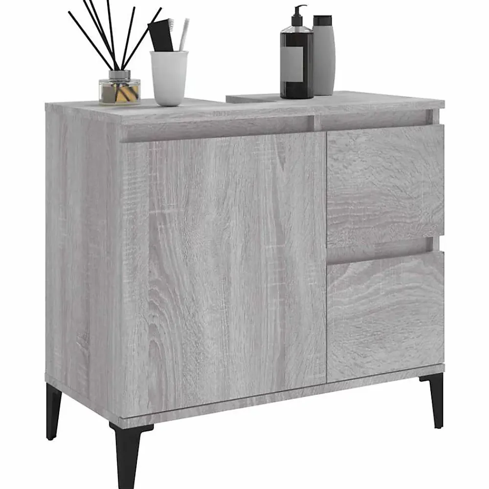 Meuble Wc|zmh Armoire de bain sonoma gris 65x33x60 cm bois d'ingénierie