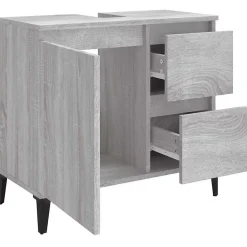 Meuble Wc|zmh Armoire de bain sonoma gris 65x33x60 cm bois d'ingénierie